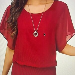 Red loose fitting blouse brand new